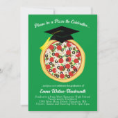 Pizza Graduation Party Invitation Kaart (Voorkant)