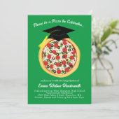 Pizza Graduation Party Invitation Kaart (Staand voorkant)