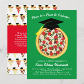 Pizza Graduation Party Invitation Kaart (Voorkant / Achterkant)