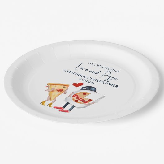 Pizza Grappig Papieren Bordje (Gekanteld)