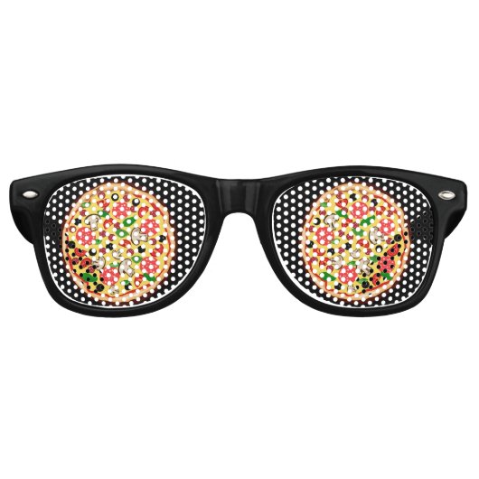 PIZZA GRAPPIGE FEESTZONNEBRIL RETRO ZONNEBRIL (Voorkant)