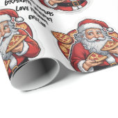 Pizza grappige kerst bewerkbare WRAP Cadeaupapier (Rol Hoek)