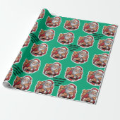 Pizza grappige kerst bewerkbare WRAP Cadeaupapier (Uitgerold)