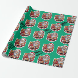 Pizza grappige kerst bewerkbare WRAP Cadeaupapier