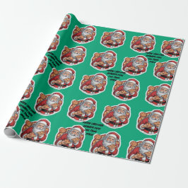 Pizza grappige kerst bewerkbare WRAP Cadeaupapier