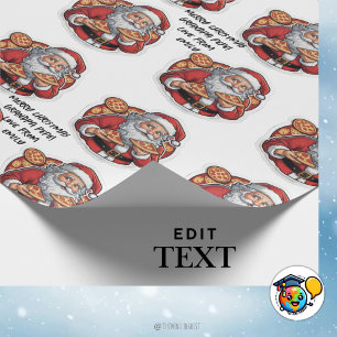Pizza grappige kerst bewerkbare WRAP Cadeaupapier