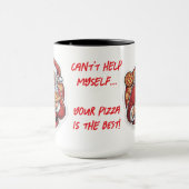 Pizza grappige kerst Mok bewerkbaar (Midden)