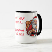 Pizza grappige kerst Mok bewerkbaar (Voorkant rechts)