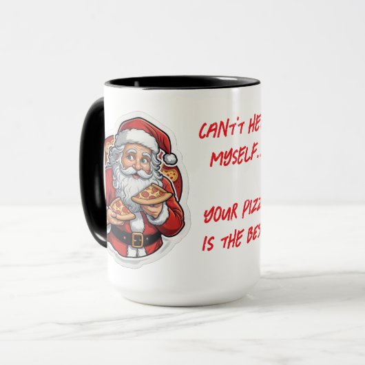Pizza grappige kerst Mok bewerkbaar (Voorkant links)