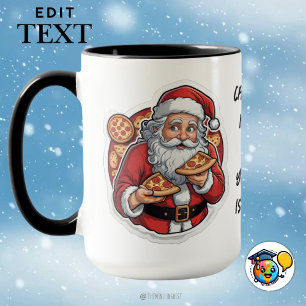 Pizza grappige kerst Mok bewerkbaar