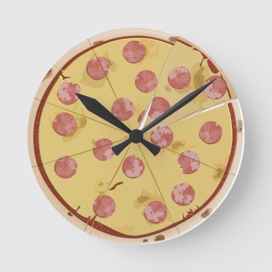 PIZZA grappige MUUR KLOK (Voorkant)