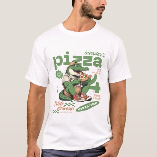 Pizza gratis levering t-shirt (Voorkant)