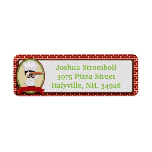 Pizza Guy retour adreslabels Etiket (Voorkant)