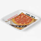 Pizza Haal de naam van het feest Papieren Bordje (Gebogen)