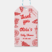 Pizza Hand Drawn Red Special Delivery Baby shower Cadeaulabel (Voorkant)