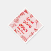 Pizza Hand Drawn Red Special Delivery Baby shower Servet (Hoek)