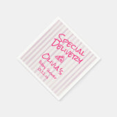 Pizza Hand Drawn Roze Speciale Levering Baby showe Servet (Hoek)