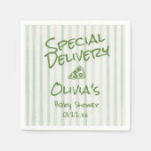 Pizza Hand getrokken groene speciale levering douc Servet (Voorkant)