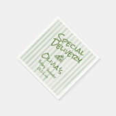 Pizza Hand getrokken groene speciale levering douc Servet (Hoek)