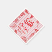 Pizza Hand getrokken rode Paarse Ciao Baby shower  Servet (Hoek)