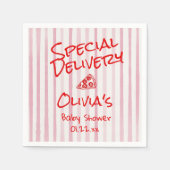 Pizza Hand getrokken Rode Speciale Bezorging Douch Servet (Voorkant)