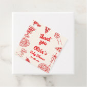 Pizza Hand getrokken speciale levering Baby shower Bedankjes Labels (In situ)