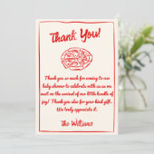 Pizza Hand getrokken Speciale Levering Fun Baby sh Bedankkaart (Staand voorkant)