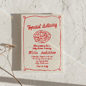 Pizza Hand getrokken Speciale Levering Fun Baby sh Kaart