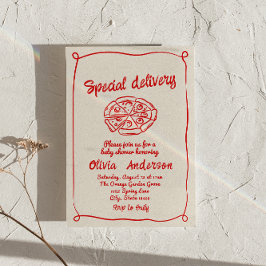 Pizza Hand getrokken Speciale Levering Fun Baby sh Kaart