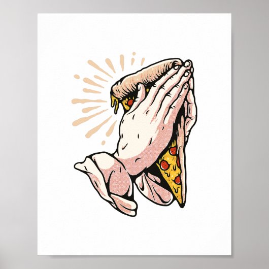 Pizza Hands bidden - Hartelijk dank voor dit eten Poster (Voorkant)
