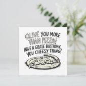 Pizza Happy Birthday Kaart (Staand voorkant)