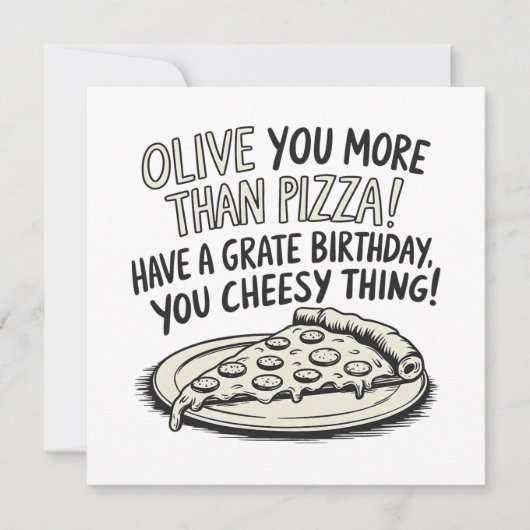 Pizza Happy Birthday Kaart (Voorkant)