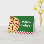 Pizza Happy Birthday Party Kaart (Gele Bloem)