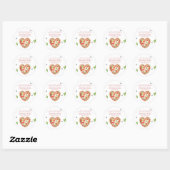 Pizza hart baby shower - gebed ronde sticker (Vel)
