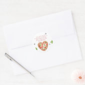 Pizza hart baby shower - gebed ronde sticker (Envelop)