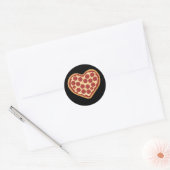 Pizza Hartvorm Cute Valentijnsdag Ronde Sticker (Envelop)