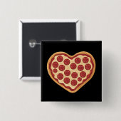 Pizza Hartvorm Cute Valentijnsdag Vierkante Button 5,1 Cm (Voorkant /achterkant)