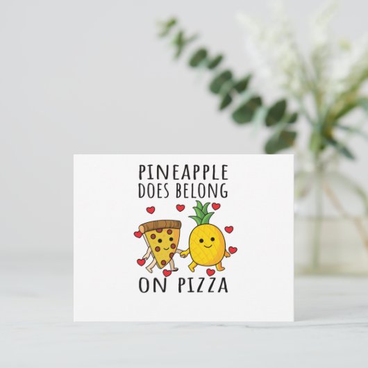 Pizza Hawaii Pineapple Pizza Food Briefkaart (Staand voorkant)