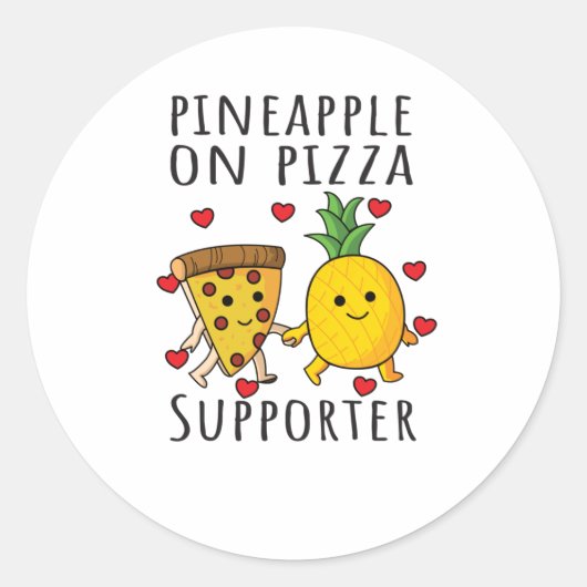 Pizza Hawaii Pineapple Pizza Food Ronde Sticker (Voorkant)