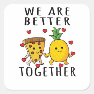 Pizza Hawaii Pineapple Pizza Food Vierkante Sticker