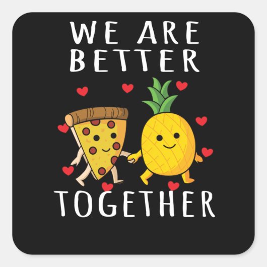Pizza Hawaii Pineapple Pizza Food Vierkante Sticker (Voorkant)