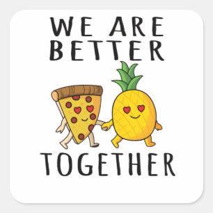 Pizza Hawaii Pineapple Pizza Food Vierkante Sticker