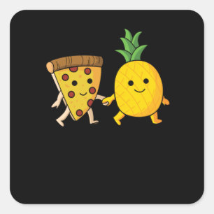 Pizza Hawaii Pineapple Pizza Food Vierkante Sticker