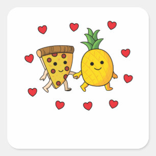 Pizza Hawaii Pineapple Pizza Food Vierkante Sticker