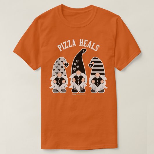 Pizza Heals Anti-valentine's Day Gnomes 3266 T-shirt (Design voorkant)