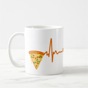 Pizza Heart beat Shirt   Grappige Pizza liefhebber Koffiemok