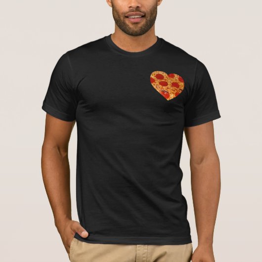 Pizza Heart Pocket T-Shirt (Voorkant)