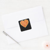 Pizza Heart Vierkante Sticker (Envelop)