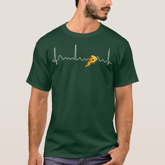 Pizza Heartbeat T-shirt Funny Gifts for Pizza Love (Voorkant)