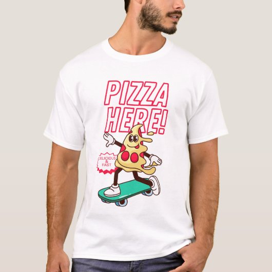 Pizza hier t-shirt (Voorkant)